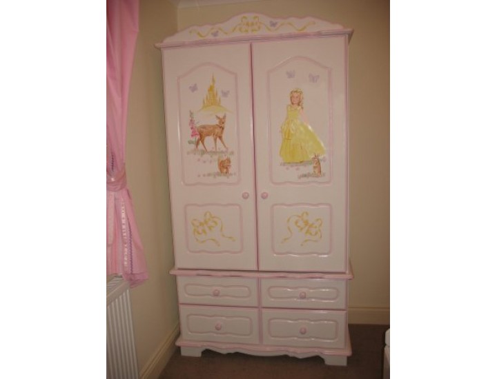 Girls Wardrobe 2 Door - 4 Drawer Princess