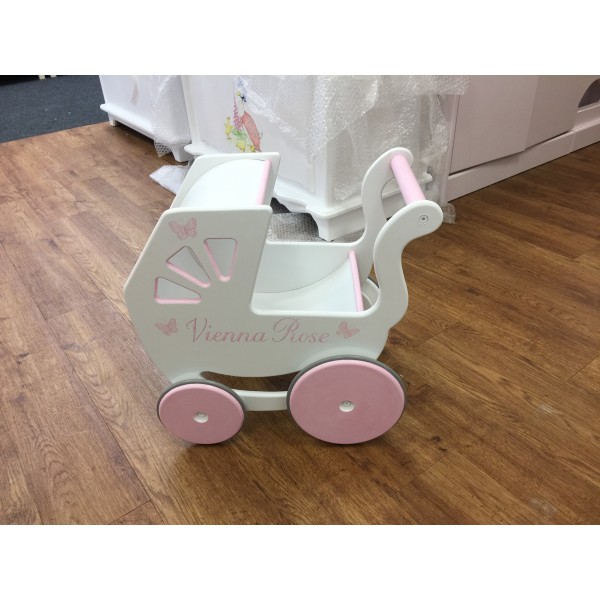 Art Only on Customers Own Wooden Dolls Pram With Simple Art