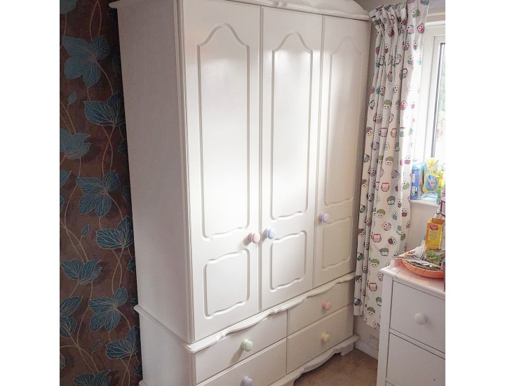 Large Wardrobe With Extra Large Pastel Colour Knobs