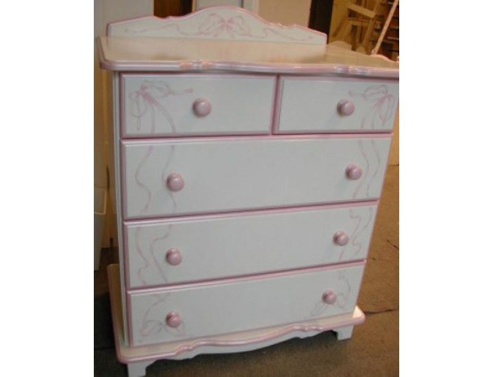 Chest Of Drawers Pink Ribbons and Plinth