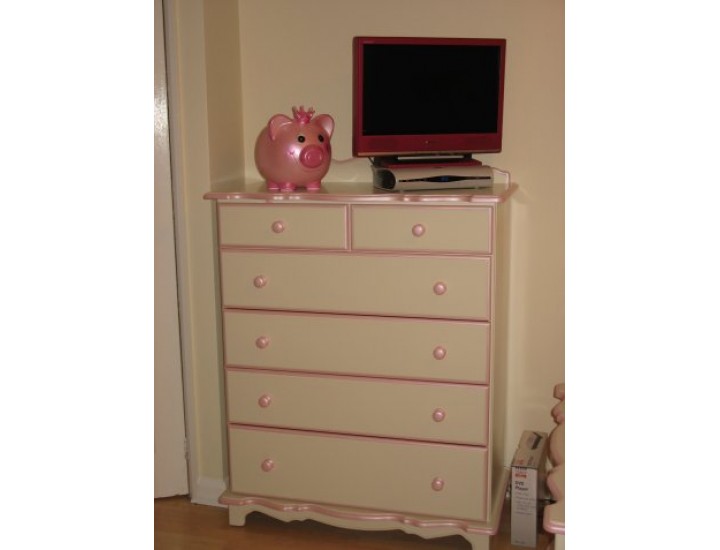 Chest Of Drawers Girls Pearlised Pink