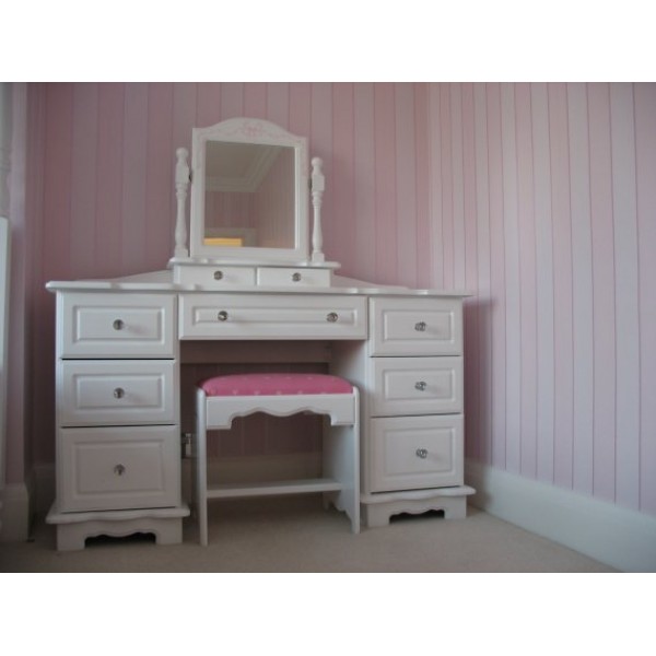 Dressing Table With Stool & Mirror & Crystals