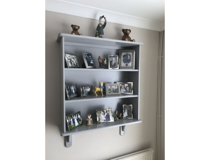 Bookcase Wall Mounted With Strong Brackets In Grey