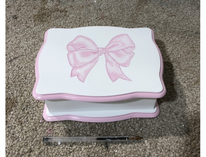 Large Pink Bow Hair Bow Storage Box Large