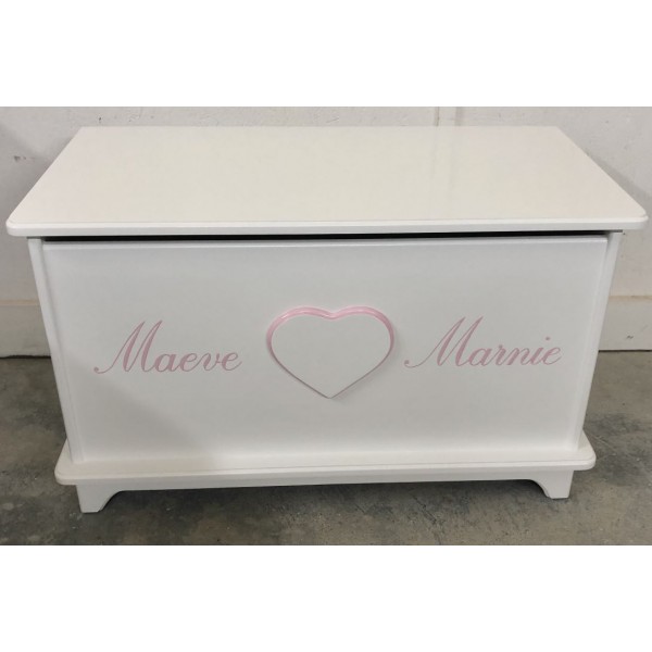 Plain White Toybox With Heart And 2 Names