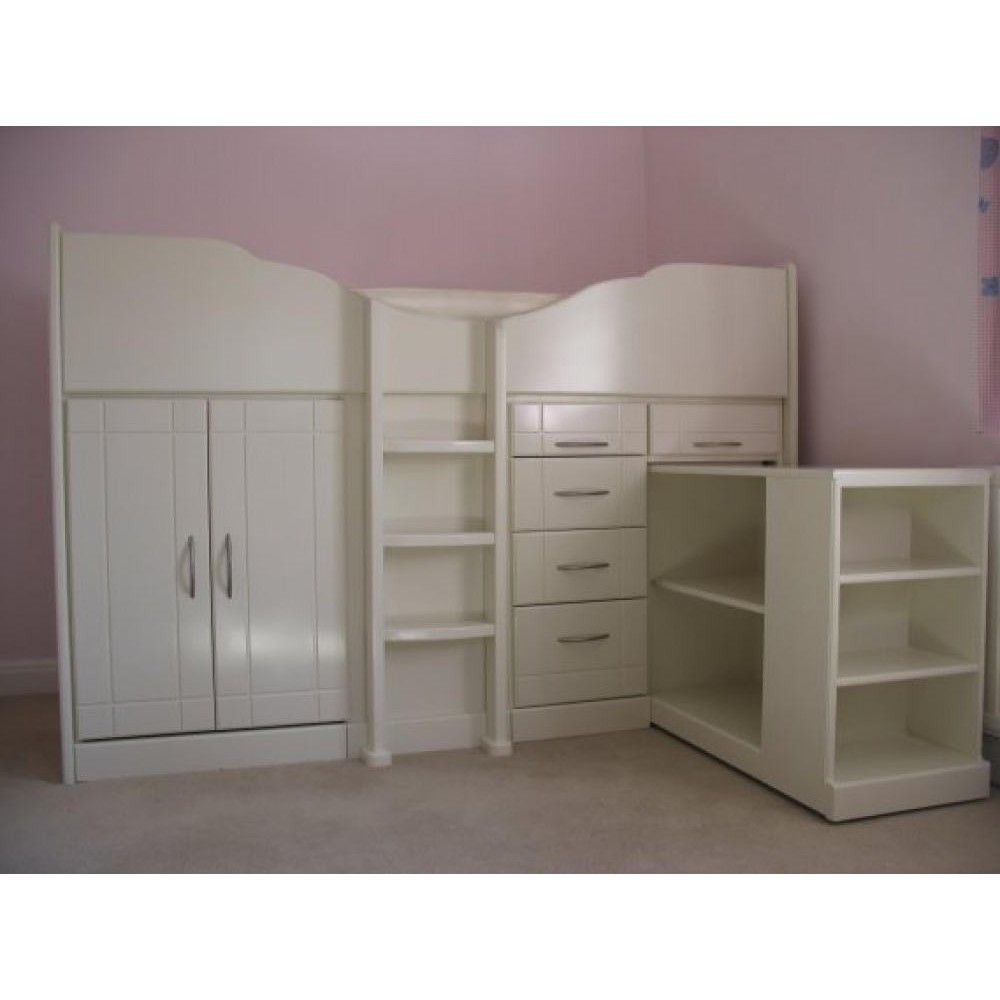 High Sleeper Cabin Bed Storage Bed With PullOut Bookcase