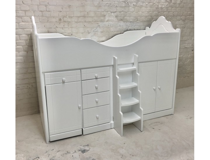 High Sleeper Storage Bed With Pull Out Desk Small Single