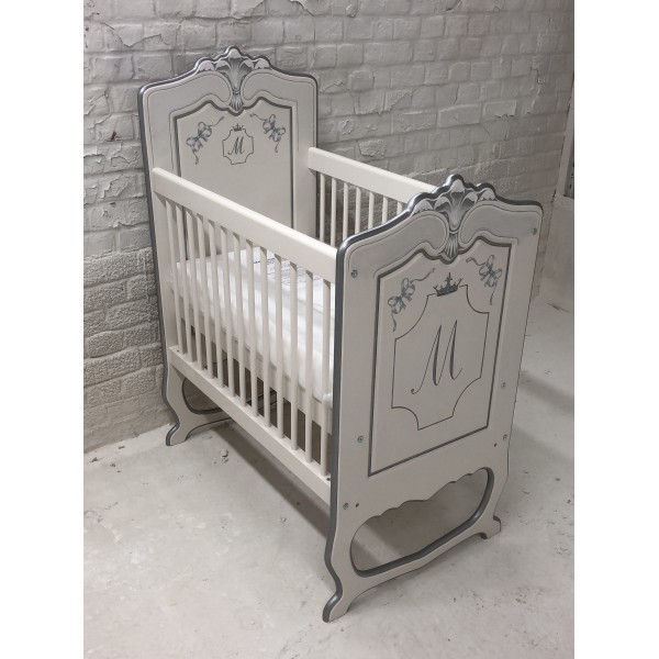 Feather Cot + Name + Metallic Trim + Standard Art