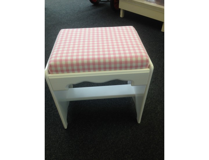 Padded Dressing Table Stool Pink Gingham