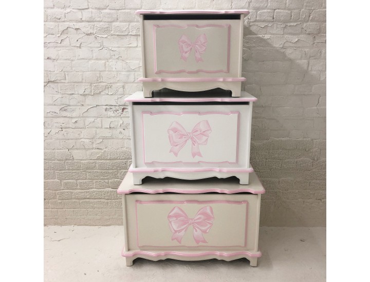Pink Bow Toybox 3ft or 2ft6" Size