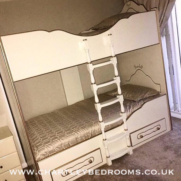 Bunk Beds Cream And Gold Bespoke And Personalised