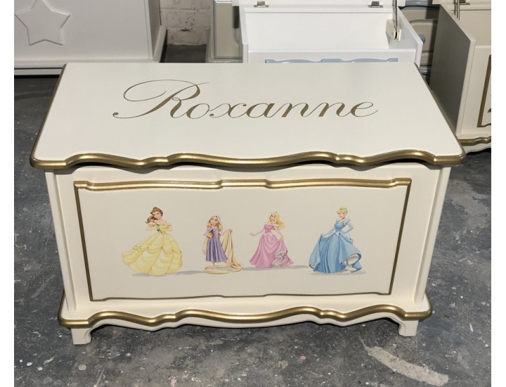 Princess Toybox With Personalisation Off White & Gold