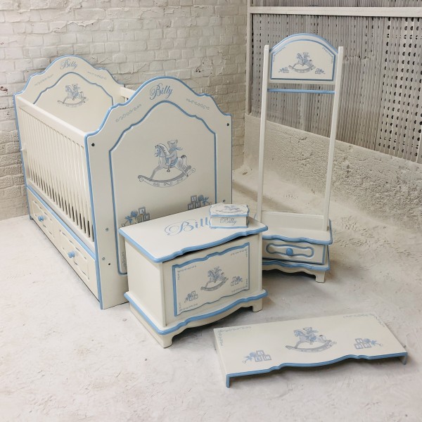 Classic Cot + Names + Standard Trim + Standard Art + Drawer