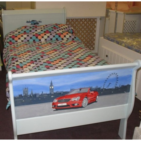 Sleigh Bed London Night Scene Artwork