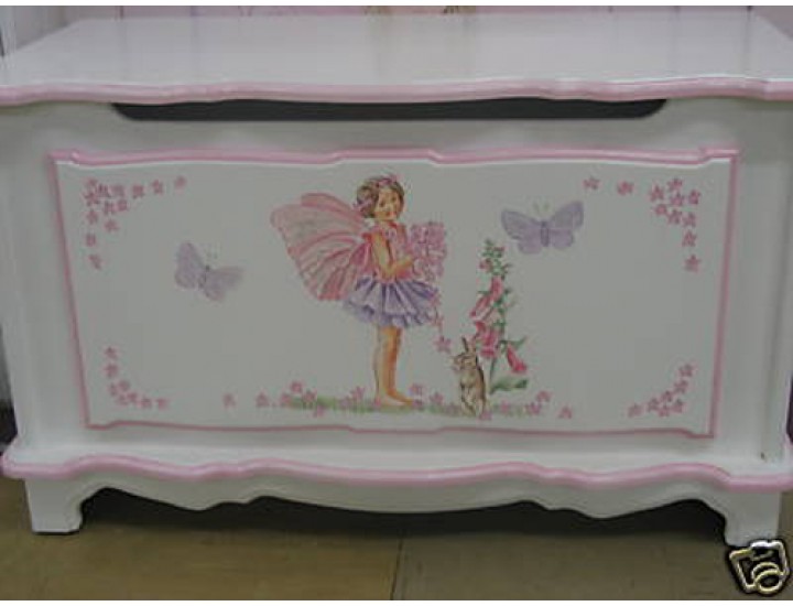 Personalised 3ft Toy Box With Clemma Fairy And Name