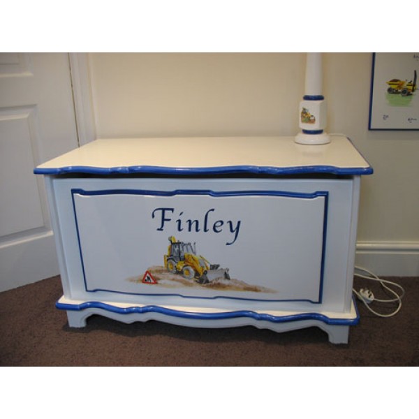 Toy Box 3ft Digger Art Personalised For Finley