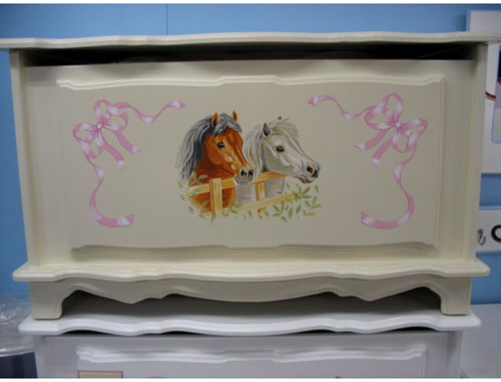 Toy Box 3ft Fancy Style Pretty Ponies Artwork