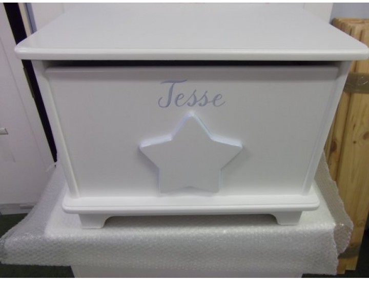 Personalised Toy Box 2ft Star or Heart And Name