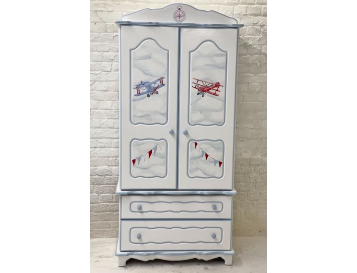 Vintage Planes Hand Painted Childs Wardrobe